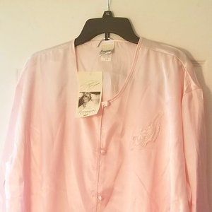 Pretty Pink Silk like Loungewear 100% Polyester Size 1X